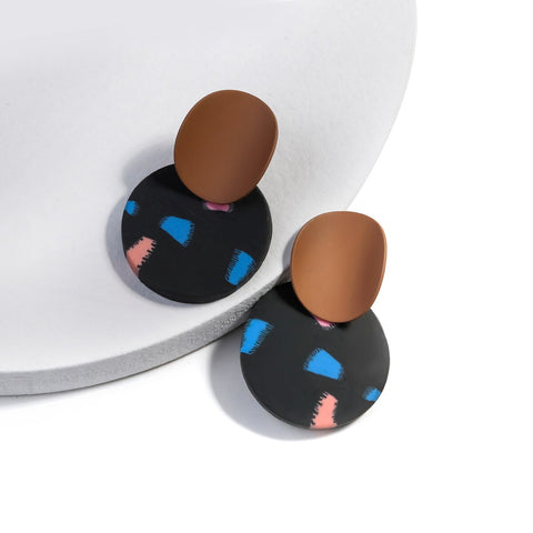 Unusual Polymer Clay Drop Earrings