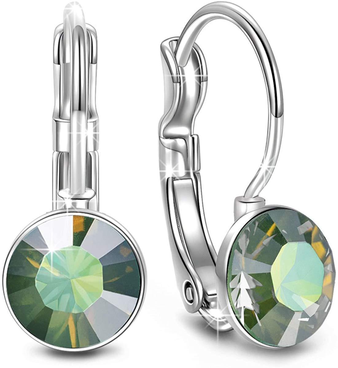Round Baby 0.3" Crystals Leverback Earring - FajarShuruqSA