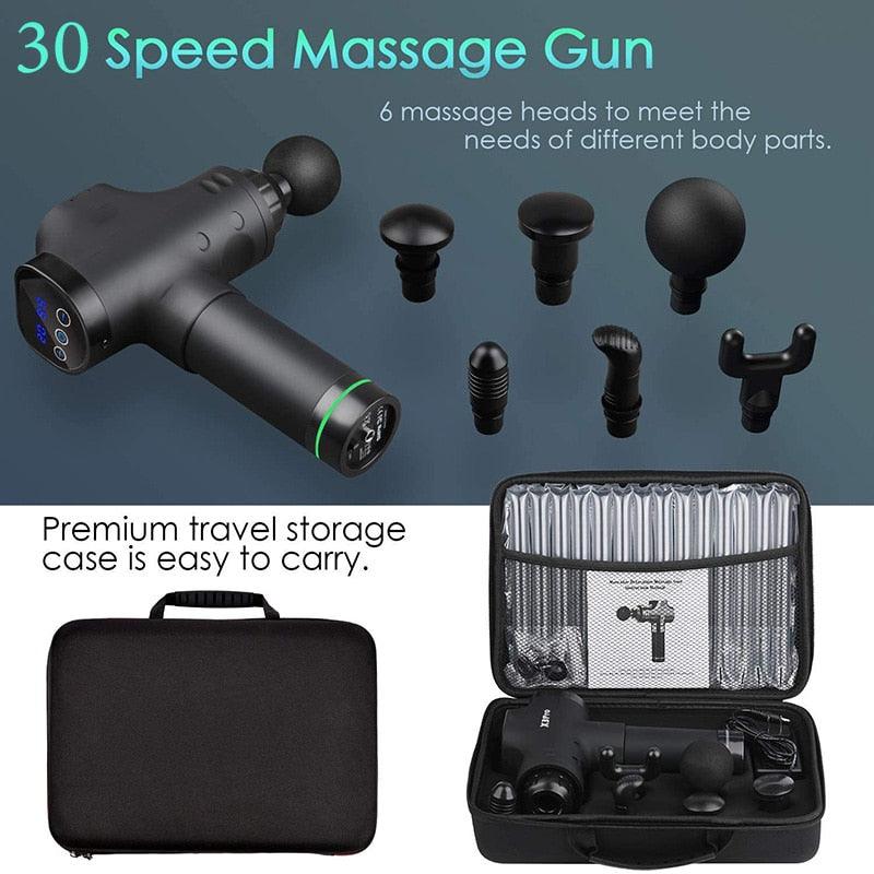LCD Display Massage Gun Deep Muscle Massager - FajarShuruqSA