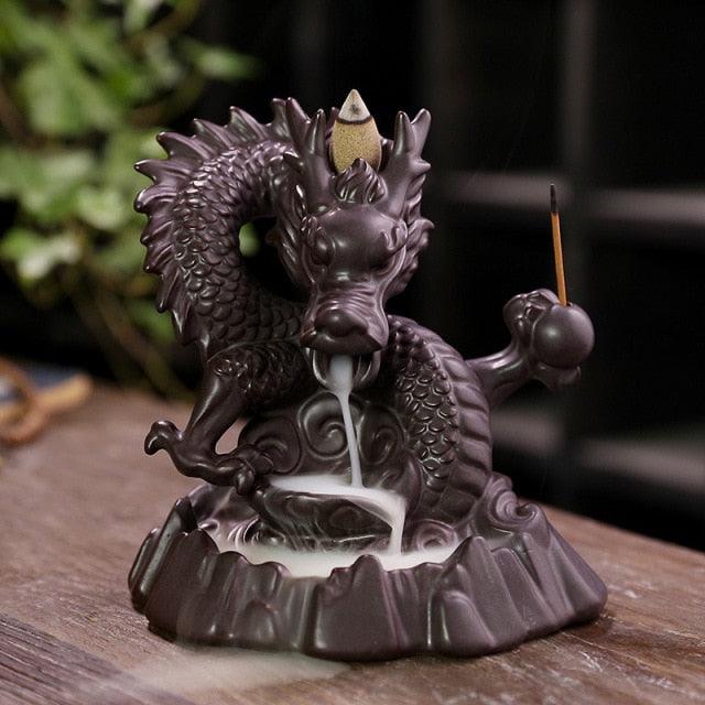 7-Color Handmade Ceramic Dragon Incense Burner - FajarShuruqSA