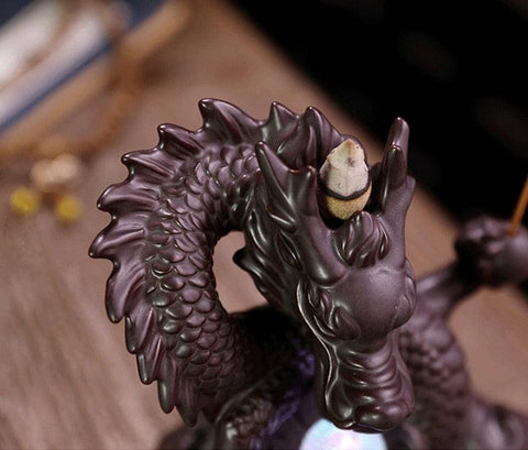 7-Color Handmade Ceramic Dragon Incense Burner - FajarShuruqSA
