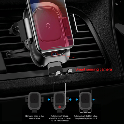 Car Fast Wireless Charger For iPhone Xs Max Xr X Samsung S10 S9 - FajarShuruqSA