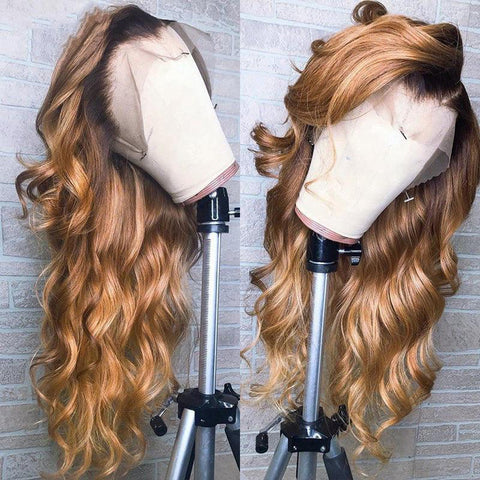 Ombre Lace Front Human Hair Wigs Remy Colorful - FajarShuruqSA