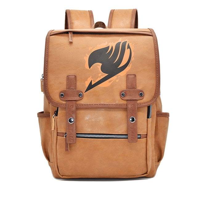 Cartoon Fairy Tail Naruto Backpack Bag Waterproof PU Leather School Bag Boys Girls Kids Book School Travel Bag Gift