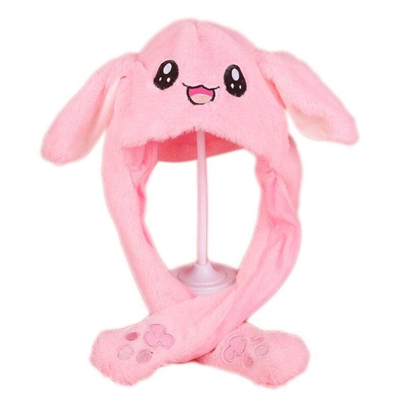 Plush Hat with Movable Ears and LED Light - Funny Soft Toy