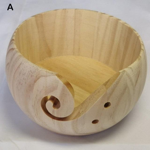 Natural Wooden Yarn Storage Bowl - FajarShuruqSA