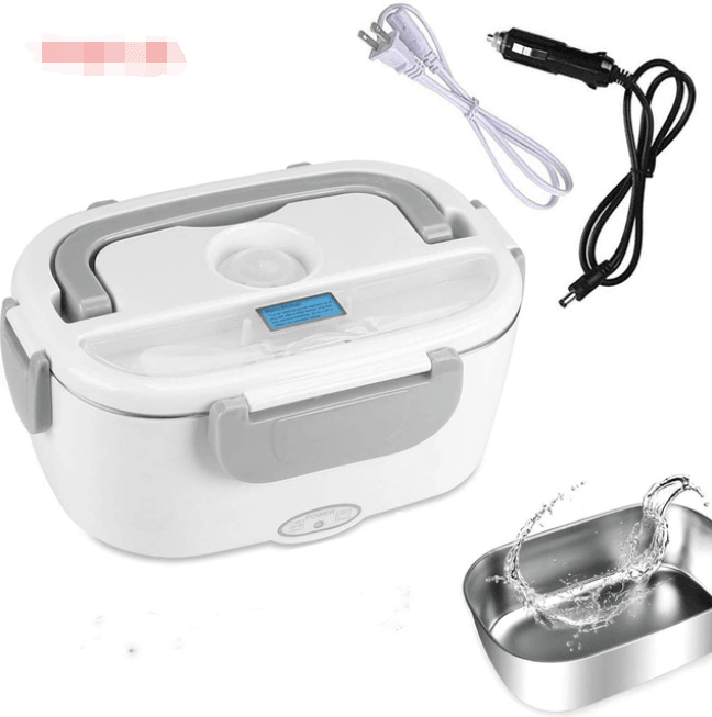 Stainless Steel Electric Heating Lunch Box/ Car /Office School/ Food Warmer Container Heater Bento Box Set - FajarShuruqSA