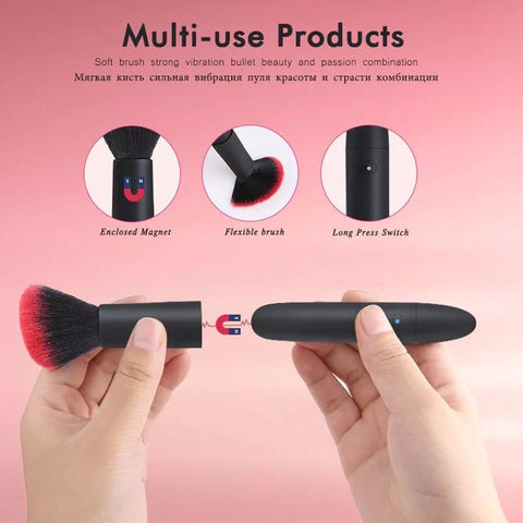 USB Silicone Makeup Brush Plus Bullet Vibrator - FajarShuruqSA