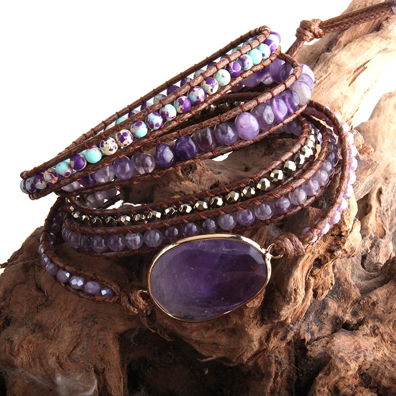 Bohemian Natural Stones Charm Bracelet