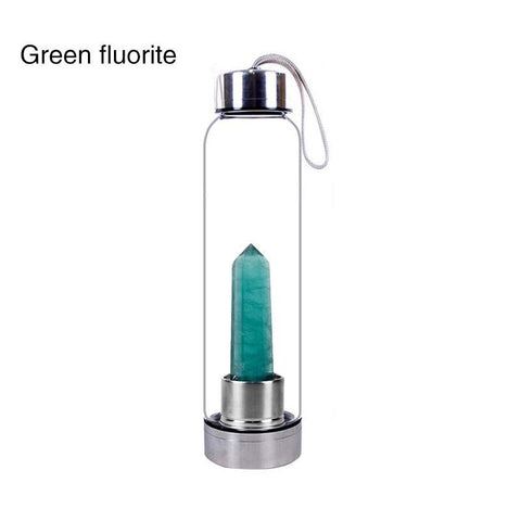 Quartz Gemstone Glass Bottle - FajarShuruqSA