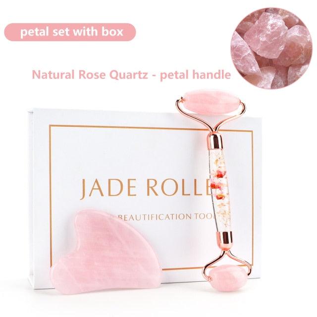 Natural Rose Quartz Jade Roller - FajarShuruqSA