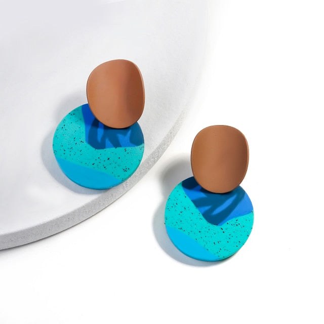 Unusual Polymer Clay Drop Earrings