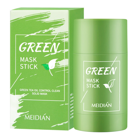 Green Tea Purifying Mask, Clay Stick, Oil Control, Skin Care, Anti-Acne, Eggplant, Eliminate Blackheads and Mud