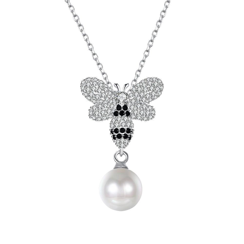 BUBMBLE BEE Sterling Silver Necklace with  Crystals - FajarShuruqSA