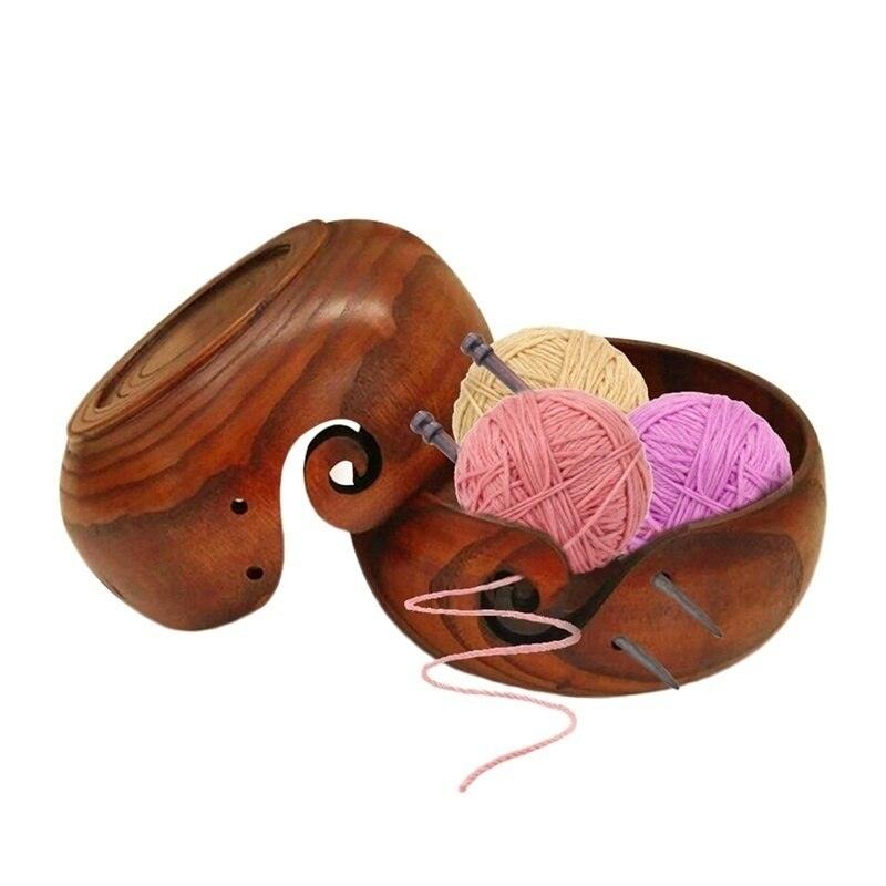 Handmade Wooden Yarn Bowl - FajarShuruqSA