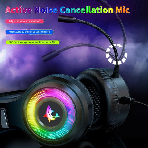 Gaming Headset With Microphone RGB Light - FajarShuruqSA