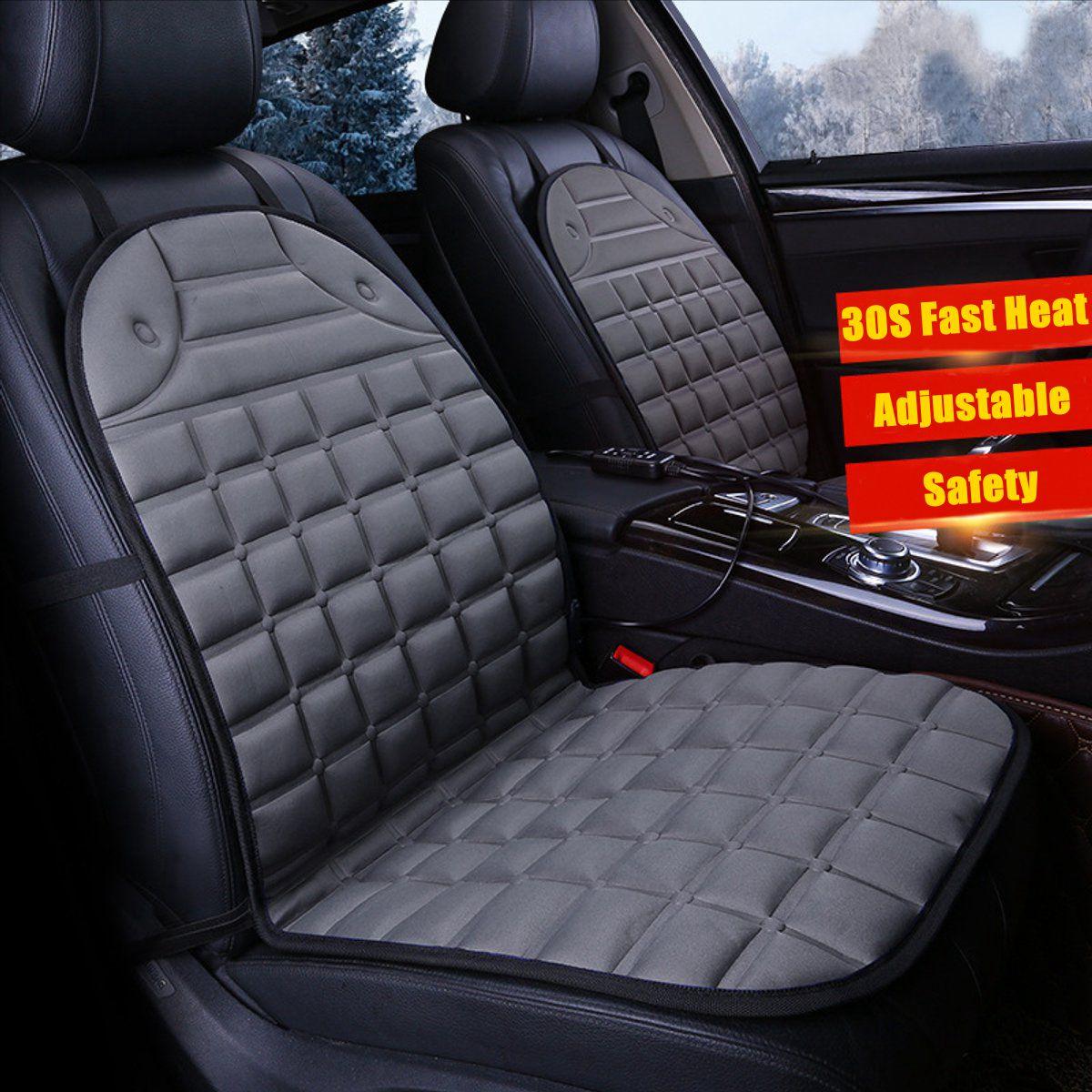 2Pcs In 1 Fast Heated & Adjustable Black/Grey/Blue/Red Car Electric Heated Seat Car - FajarShuruqSA