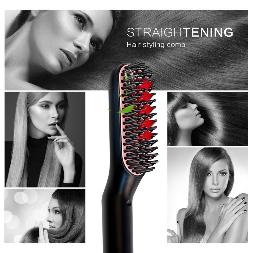 3 in 1 Multifunctional Hair Comb Brush Beard Straightener - FajarShuruqSA