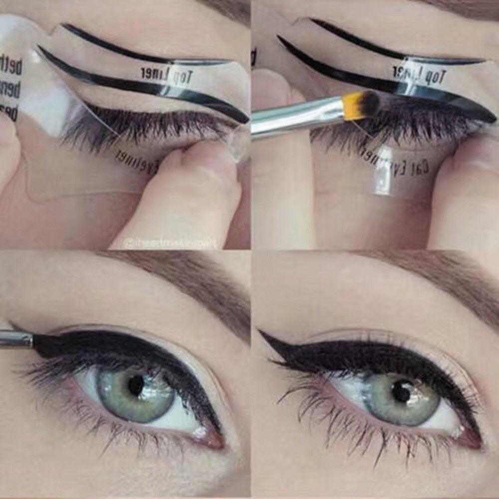 Eyeliner Stencils Winged Eyeliner Stencil Models Template Shaping Tools Eyebrows Template Card Eye Shadow Makeup Tool - FajarShuruqSA