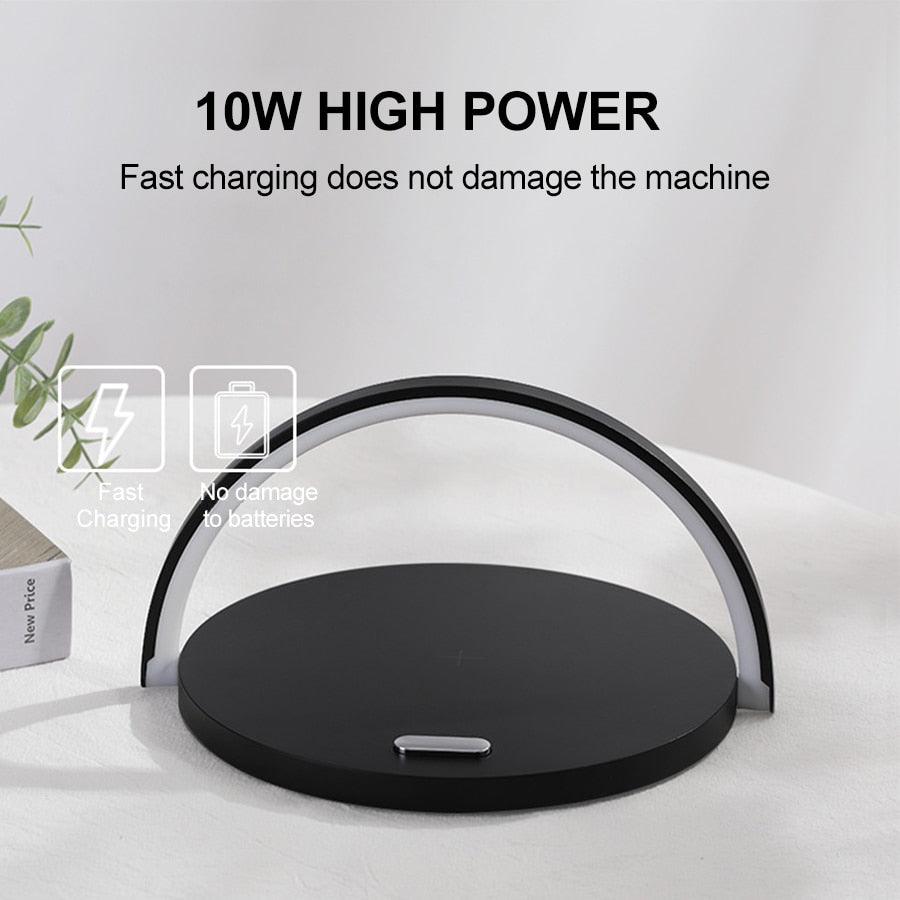 10W Qi Fast Wireless Charger Table Lamp For iPhone X XR XS - FajarShuruqSA