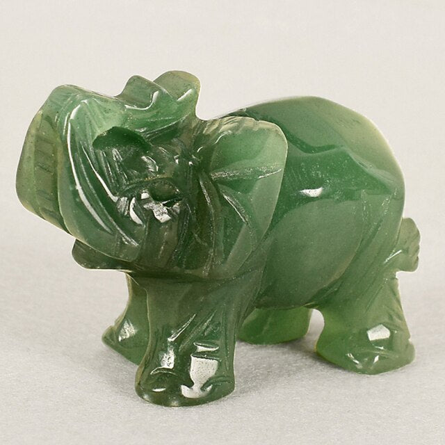 Jade Stone Craving Elephant Feng Shui Statue