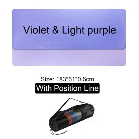 Single/Double Color Non-Slip Yoga Mat With Position Line - FajarShuruqSA
