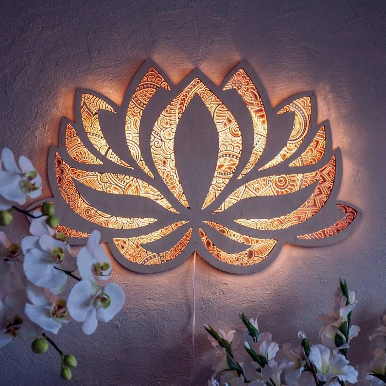 Lotus Flower Wall Hanging Light - FajarShuruqSA