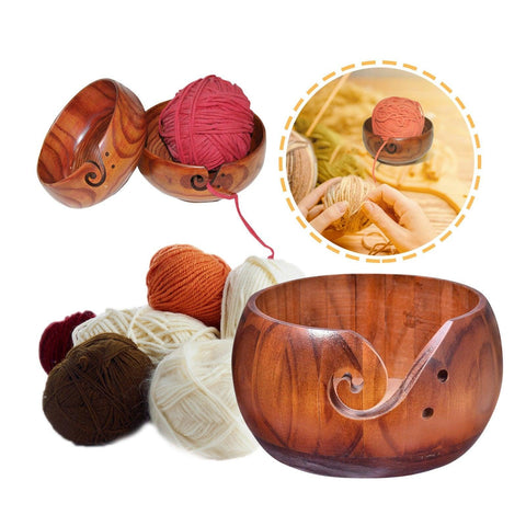 Natural Wooden Yarn Bowl - FajarShuruqSA