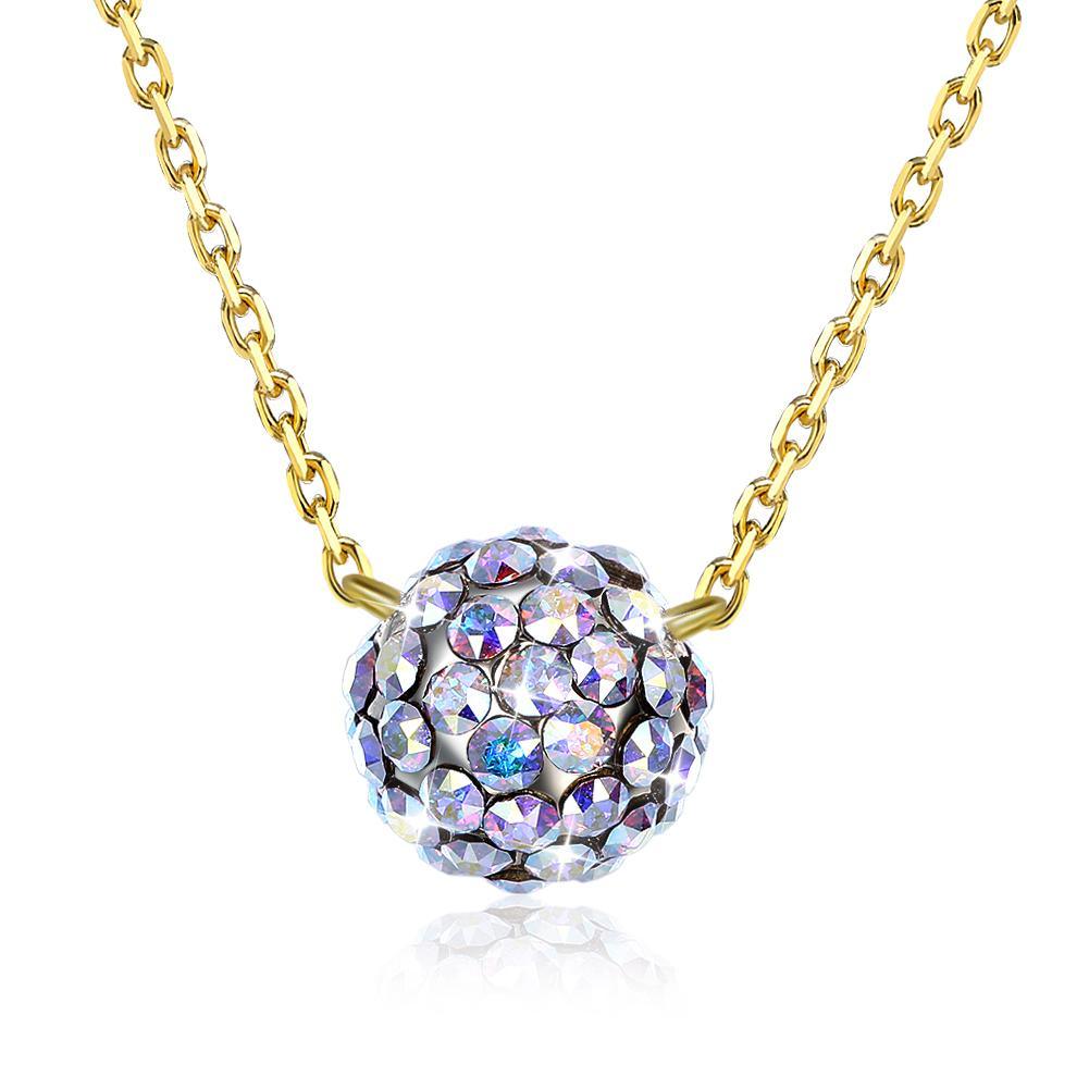 Shamballa Ball Aurora Borealis Crystal Sterling Silver Necklace with  Crystals - FajarShuruqSA