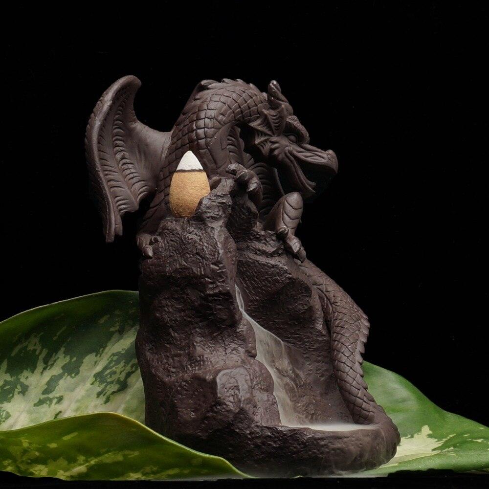 Ceramic Backflow Incense Burner Dragon - FajarShuruqSA