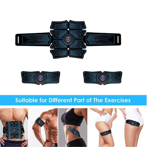 EMS Abdominal Muscle Stimulator Trainer USB Rechargeable Smart Electric Weight Loss Stickers Body Slimming Ab Training Toner Mas - FajarShuruqSA