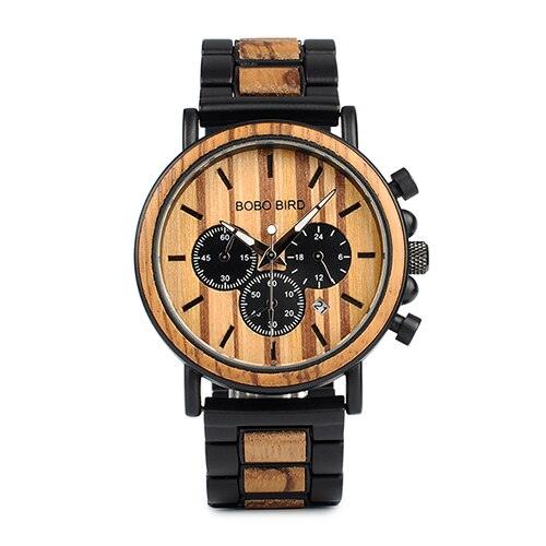 BOBO BIRD Gold Watch Men Luxury Brand Wooden Wristwatches - FajarShuruqSA