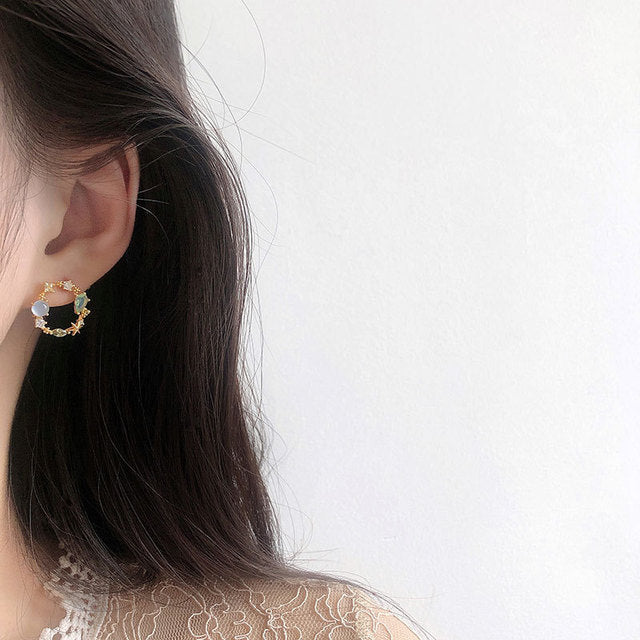 South Korean Style Circle Earrings for Girls